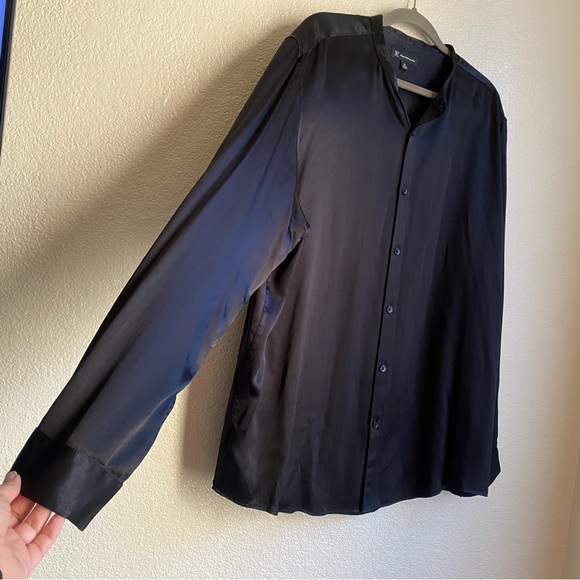 INC International Concepts Men's Satin Mandarin Collar Button Down Shirt - Picture 3 of 9